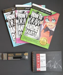 How To Draw Anime, Pencils, and Sketch Pad Triple Bundle